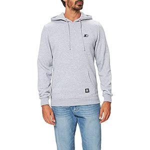 STARTER BLACK LABEL Essentials hoodie voor heren met geborduurd logo, patch op de zoom, hoodie en buikzak, maten S-XXL, grijs.