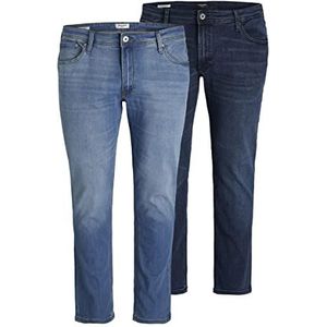 JACK & JONES Male Plus Size Slim Fit Jeans Glenn Original AM, denimblauw, 42W / 32L, Denim blauw