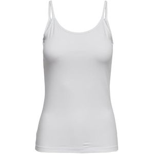 ONLY Onllove Strap Singlet T-shirt voor dames, wit (wit)