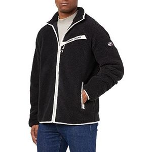 Tommy Hilfiger Tjm Binding sherpa jas voor mannen, geweven, jassen, zwart,S, zwart.