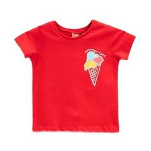 Koton Ice Cream Printed Short Sleeve Baby T-Shirt Katoen Meisjes, Rood (420)