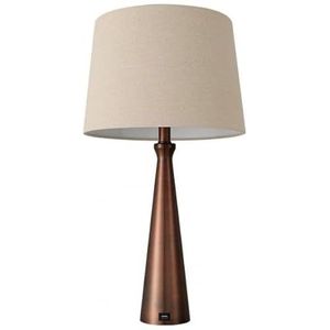 Bruine tafellamp 1 x E27, 61 x 33 x 33 cm, met USB-aansluiting, ideaal voor de verlichting van werkruimtes en voor het opladen van apparaten.