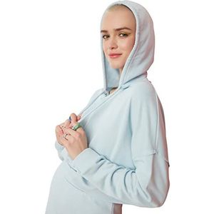 TRENDYOL Dames Standaard Hooded Sweatshirt Lichtblauw, M, Lichtblauw