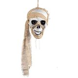 Boland 73045 Piraat om op te hangen, maat 53 cm, lichtgevende ogen, batterijen inbegrepen, piratenschedel, decoratie, hangende decoratie, ophanging, Halloween, carnaval, themafeest