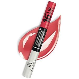 Dermacol - Lippenstift 16 uur, gepigmenteerde lipgloss, lipgloss, lippenmake-up producten met matte en glitterafwerking, kersenrode lippenstift nr. 3, 7,1 ml