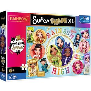 Trefl Junior – kleuren Rainbow High – puzzels 160 XL Super Shape – gekke vormen, grote stukken, sprookjesfiguren om in te kleuren, vanaf 6 jaar