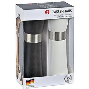 Zassenhaus - Peper- en Zoutmolen 18cm Hamburg zwart/wit