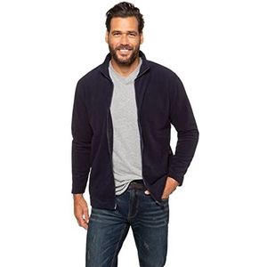 JP 1880 70552 Menswear 705552 Fleecejack met opstaande kraag, ritssluiting en 2 zakken, outdoorkleding, Donker marineblauw