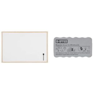 Bi-Office Budget - Magnetisch whiteboard, 90 x 60 cm, met 1 marker en 2 magneten en lichte magnetische gummer, voor whiteboard, 110 x 55 x 23 mm