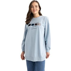DeFacto Z1595az Tuniek T-shirt voor dames, Blauw, L