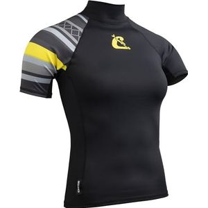 Cressi Shield Lady Rash Guard Short/SL, dames, zwart/geel, L/4