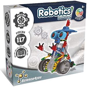 Science4you Deltabot robotset, robotbouwpakket met 117 onderdelen voor kinderen vanaf 8 jaar - Bouw een interactieve robot met dit bouwspeelgoed - Zelf aan de slag, STEAM-speelgoed voor kinderen