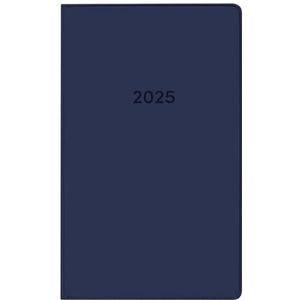 Idena 11148 zakagenda 2025 in het formaat 8,7 x 15,3 cm, 1 maand op 2 pagina's, agenda met flexibele omslag in blauw en adresboek