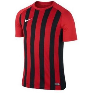NIKE Heren voetbal-T-shirt, gestreept, rood/zwart, maat S, Rood/Zwart