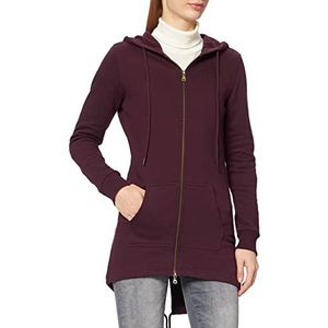 Urban classics: hoodie met rits, lang, parkastijl, voor vrouwen, lange hoodie met rits, meerdere kleuren verkrijgbaar, maten: XS - 5XL