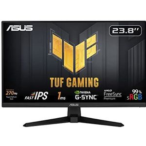 ASUS TUF Gaming VG249QM1A 24 inch Full HD Monitor 270Hz, 1ms GtG, G-Sync FreeSync Premium, Fast-IPS paneel, 16:9, 1920x1080, DisplayPort, HDMI, zwart