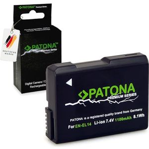 PATONA Premium accu EN-EL14, volledig gedecodeerd, compatibel met Nikon P7700, P7800, D3400, D5500, D5600