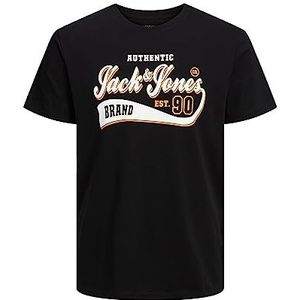 JACK & JONES Jjelogo Tee SS O-hals 2 col 23/24 pls T-shirts voor heren, zwart.