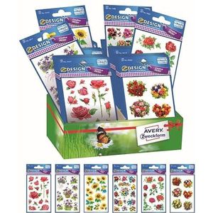 Avery España 48595 Assortiment de 60 autocollants en papier pailleté, 6 différents fantasmes, 60 autocollants en carton