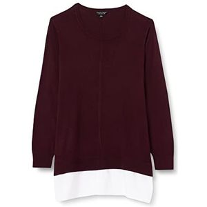 Dorothy Perkins Curve 2-in-1 Jumper Fine Gauge Poplin Plain. Damestrui, Bruin (bordeaux 716)