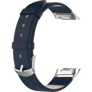 Leren armbanden, compatibel met Fitbit Charge 6, verstelbare reservearmband van hoogwaardig leer voor Fitbit Charge 5/Charge 6 activiteitentracker, Metaal