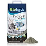 Biokat's Diamond Care MultiCat Fresh, geurend - Fijne kattenbakvulling met actieve kool, speciaal voor huishoudens met meerdere katten - 1 zak (1 x 8 l)