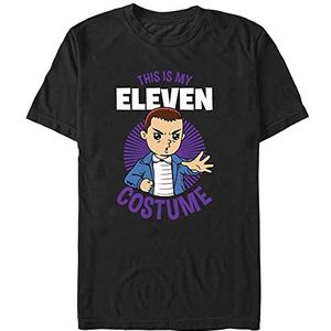 Stranger Things Eleven Kostuum T-shirt met korte mouwen voor heren, zwart.