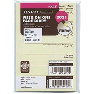 Filofax 2021 21-68239 week per pagina, 4 talen, Cotton Cream One Size