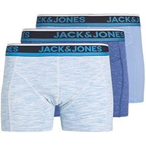 Jack & Jones Jacnolan Trunks Boxershorts voor heren, 3 stuks, Silver Lake Blue/Pack: mix - blauwe mix