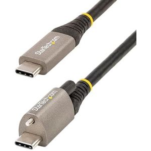 StarTech.com USB-C-kabel, 10 Gbps, 50 cm, met schroefsluiting, USB-C-kabel 3.1/3.2 generatie, 2 Type-C - 100 W/5 A Power Delivery, DP Alt Mode, USB-C op unieke schroeven (USB31CCTLKV50CM)