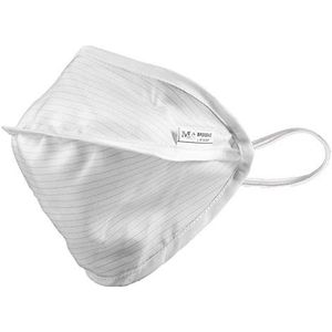 Mycroclean 2020V3 masker, één laag, wit, witte rand, met neusbeugel, herbruikbaar, wasbaar, type II, BFE 99,8% volwassenen