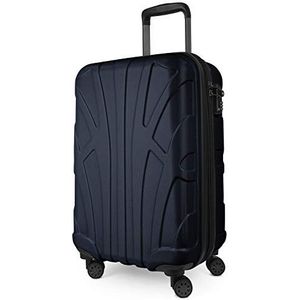 SUITLINE - Koffer met wielen, harde schaal met volumeverlenging, TSA-vergrendeling, ABS, mat, 4 rubberen dubbele wielen, Donkerblauw, Business Trolley