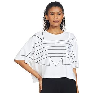 adidas Lrg T-shirt voor dames met lange mouwen, Wit/Zwart