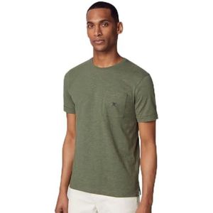Hackett London T-shirt de poche en lin CTN T-shirt pour homme, Vert (Olive)., XXL