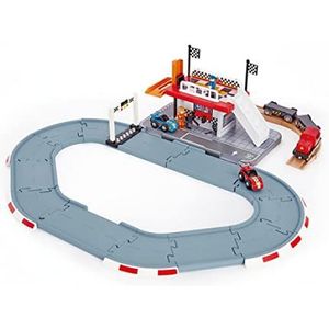 Hape Treincircuit met houten goederenstation, vanaf 3 jaar