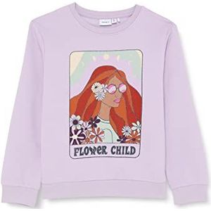 NAME IT Nkfralinse LS-Brosse de sweat-shirt, design ample pour filles, Orchid Petal, 116