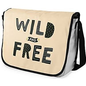 Bonamaison Digitaal bedrukte schoudertas voor studenten, schoudertas, portemonnee, schoolranage, grootte: 29 x 36 cm