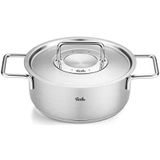 Fissler Pure Collection Roestvrijstalen braadpan Ø 24 cm 3,9 liter met metalen deksel - binnengeleider - inductie