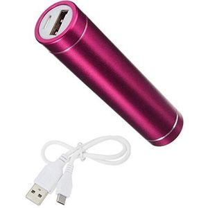 Externe acculader voor Samsung Galaxy A9 Universal Power Bank 2600 mAh met USB-kabel / Mirco USB noodgevallen telefoon (roze)