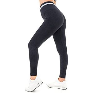 M17 Luipaard Print Leggings Sportswear Dames, zwart.