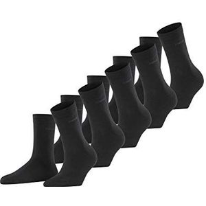 ESPRIT Solid 5-pack ademende biologische katoenen sokken extra zacht versterkt op de huid, effen platte teennaad voor dagelijks gebruik en werk, multipack 5 paar, Zwart (Zwart 3000)
