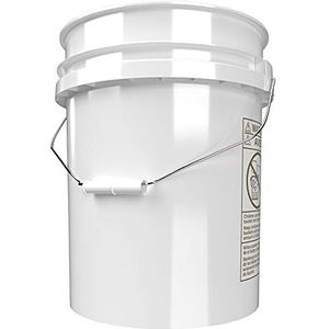 detailmate Black & White Set | Magic Bucket Wasch Wasemmer 20 liter/5 GAL, wit | Accessoires voor professionele autowas | Ideale reinigingsemmer voor autowassen, motorwassen, auto-onderhoud