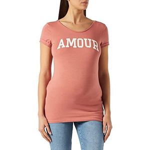 SUPERMOM Amour T-shirt met korte mouwen voor dames, Lichte mahonie - P916