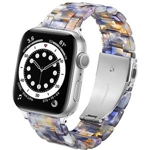 DEALELE Band Compatibel met iWatch 38mm 40mm 41mm, Kleurrijke Resin Hars Vervanging Horlogebandje voor Apple Watch Series 8 / 7 / 6 / 5 / 4 / 3 / SE Women Men, Ijs blauw