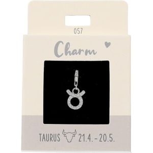 Depesche 11785-057 Charmes Express yourself - Pendentif pour colliers et bracelets, taureau, plaqué argent, comme petit cadeau