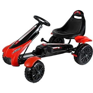 TURBO CHALLENGE - Pedaalskart - Kart voor kinderen - 119089 - voertuig met vrije wielen - rood - kunststof en metaal - vanaf 5 jaar