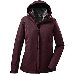 Killtec Functioneel 3-in-1 met afneembare capuchon en fleecejack met ritssluiting voor dames, Bordeaux rood