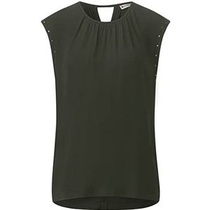 Street One blouse dames zomer, Olijf vol
