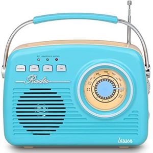 Lauson RA142 Vintage radio vrijstaande met Bluetooth Radio Retro met Bluetooth, Nostalgie Radio met Oplaadbare Batterij