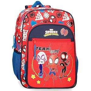 Marvel Spidey and Friends Schoolrugzak voor trolley, rood, 30 x 40 x 13 cm, polyester, 15,6 l, rood, Talla única, schoolrugzak, aanpasbaar aan trolley, Rood, Schoolrugzak aanpasbaar aan trolley